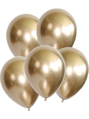 Genel Tedarik Krom Gold Balon 10 Adet