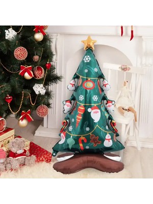 Yılbaşı Ayaklı Çam Ağacı Folyo Balon 120*58CM