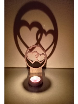 Die Grup Kalp Figür Kahverengi Ahşap Mdf Kesim Gölge Mumluk Projeksiyon Biblo – Mum Hediyeli Ikall2 Dıe