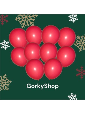 Kalisan Yılbaşı Balon Seti - 10 Adet Kırmızı Düz