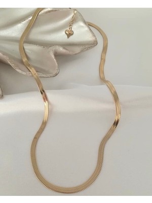 Normadia Çelik Italyan Ezme Zincir Kolye 45 cm Gold Renk, Şık ve Zarif Takı