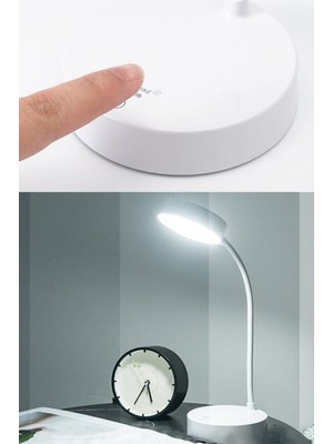 Esnek Renkli 20 Led'li Şarjlı Masa Lambası, Dokunmatik ve Akrobatik Tasarım