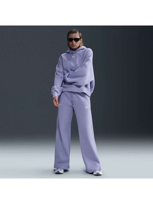 Nike Nsw Phoenix Fleece Hr Pant Wide Kadın Polarlı Yüksek Belli Mor Eşofman Altı DQ5615-533
