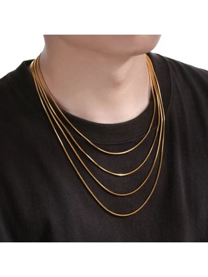 Normadia Ince Çelik Zincir Kolye, Unisex, Şık ve Modern Tasarım