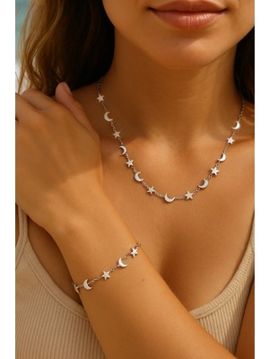 Normadia Şık Paslanmaz Çelik Hilal ve Yıldız Figürlü Kadın Takım Seti