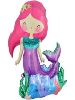 Genel Tedarik 3D Mermaid Deniz Kızı Folyo BALON65X56CM