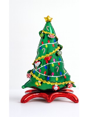 Behind Party Store Yılbaşı Ayakta Duran Çam Ağacı Folyo Balon – 126×80 cm |yeni Yıl Parti Süsleme, Noel Dekor Büyük Boy