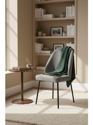 Todek Home Safir 4 Adet Metal Ayaklı Sandalye Babyface Kumaş Mutfak Salon Yemek Masası Sandalyesi