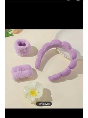 Baş Bandı Elastik Yumuşak Rahat Su Emici Bilek Bandı Bilekliği Yüz Yıkama Spa Makyaj Cilt Bakımı