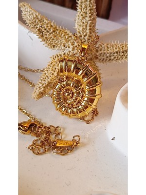 Normadia Deniz Kabuğu Salyangoz Kolye, Kadın Çelik Takı, Yılbaşı Hediyesi