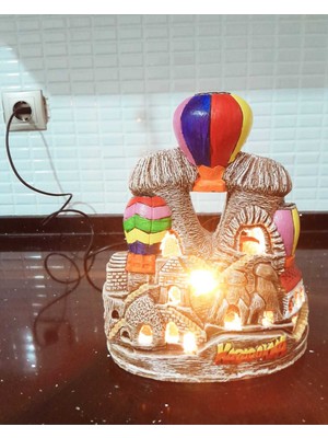 Dekoratif Alçı Peribacası Gece Lambası, Şık ve Sıcak Atmosfer Yaratır