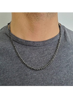 Normadia Ince Siyah Erkek Çelik Kolye, Şık ve Zarif Takı Seçeneği