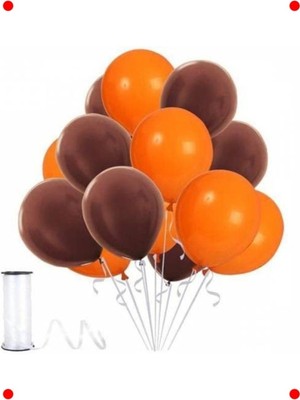 MarkEntegra Metalik Turuncu-Kahve Balon Seti (12 Inç, 10 Adet)