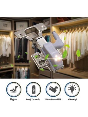 Pratik Dolap Içi LED Aydınlatıcı, 2'li Set, Şık ve Enerji Tasarruflu