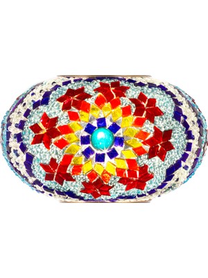 Otantik Mozaik Avize Aplik Lambader Cam 18 Cm, Sade ve Şık Tasarım
