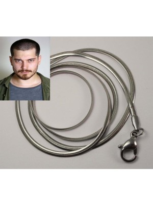 Normadia Yassı Model Sarp Snake Erkek Çelik Kolye Zincir 316L Paslanmaz Metal