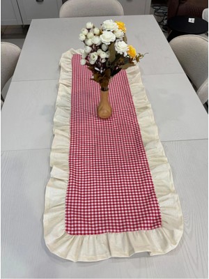 Nurgita Home % 100 Pamuk Fisto Fırfırlı Vintage Runner (45X140) cm