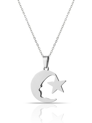 Normadia Erkek Gri Atatürk Silüeti Kolye 70 cm Zincir, Şık ve Anlamlı Aksesuar