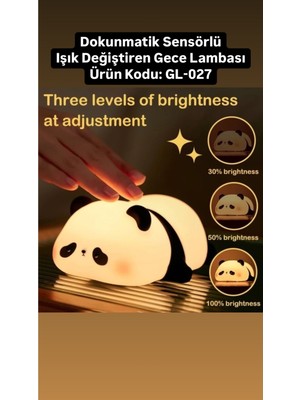 Sensörlü Panda Gece Lambası, Odanız Için Sıcak ve Yumuşak Işık