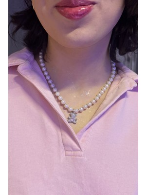 Normadia Parlak Incili Ayıcık Kolye, Zarif ve Şık Takı Hediye Seçeneği