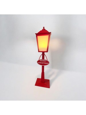 Yılbaşı Sokak Lambası Dekoru, Işıklı LED Masaüstü Süs ve Hediye