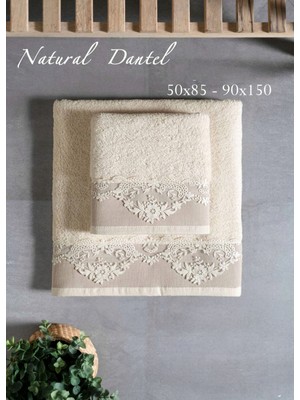 Arliva Home Naturel Bukle Nakışlı Kutulu 2 Li Banyo Seti 50X85 cm Yüz Havlusu 90X150 cm Boy Havlusu