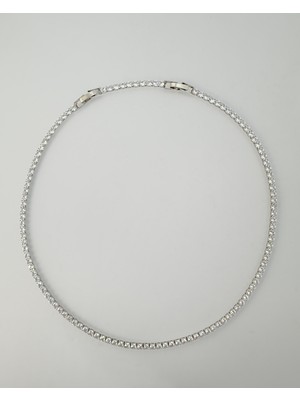 Normadia Parlak 3mm Kare Taşlı Su Yolu Kolye, Şık ve Özgün Takı Koleksiyonu