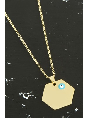 Nuveden Ieg™ Altıgen Isim Yazılabilir Kolye