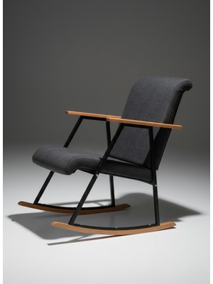 AVYNA Woodluxe Sallanan Tv Koltuğu – Ahşap Detaylı Premium Dinlenme Berjeri | Modern Sallanan Sandalye