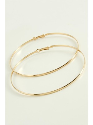 Nuveden Ieg™ Düz Metal Halka Küpe 9-10 cm