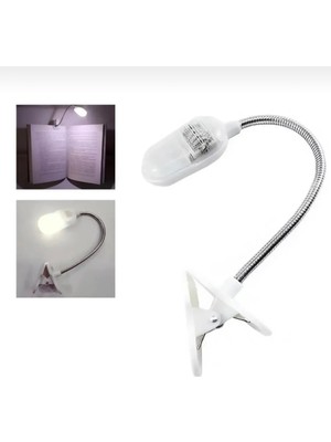 Ledli Mandallı Mini Masa Lambası, Pratik ve Şık Okuma Aydınlatması