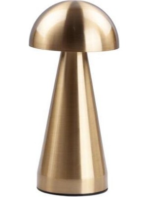 Dokunmatik Led'li Altın Mantar Model Abajur, 21CM, Şarjlı ile Şıklık ve Işık