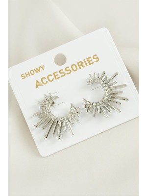 Nuveden Ieg™ Güneş Trend Taşlı Metal Küpe