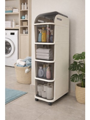 Loremp 5 Kapaklı Tekerlekli Ev Ofis Banyo Yatak Odası Düzenleyici Depolama