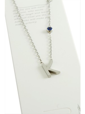 Nuveden Ieg™ Gümüş Renkli Harfli Çelik Kolye