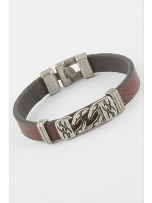 Nuveden Ieg™ Zincir Desenli Suni Deri Bileklik