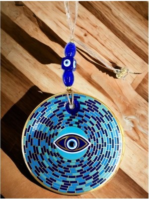 Nuveden Ieg™ Prizma Desen Nazar Boncuklu Gözlü Duvar Süsü Cam Duvar Dekoru