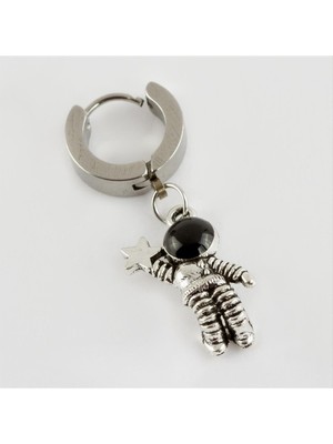 Nuveden Ieg™ Astronot Figürlü Çelik Erkek Küpe 1 Adet