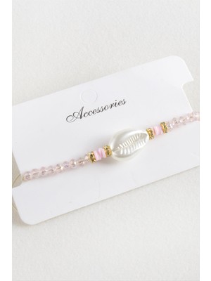 Nuveden Ieg™ Inci Fimo Boncuk Kristal Makrome Ip Bileklik