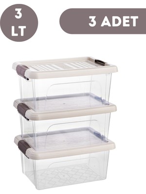 Loremp 3 Litre Saklama Kutusu 3 Adet