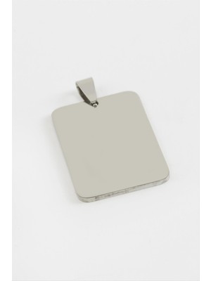 Nuveden Ieg™ Künye Isim Yazılabilir Çelik Kolye Ucu 2,3*3,2 cm