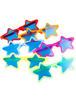 Nuveden Ieg™ Büyük Yıldız Parti Gözlüğü Karışık Renk 12 Adet
