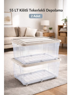 Loremp 55 Lt Depolama Düzenleyici 2 Adet Saklama Kutusu