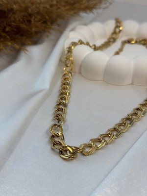 Normadia Parlak Çelik Altın Kaplama Samanyolu Kolye, Şık ve Zarif Tasarım