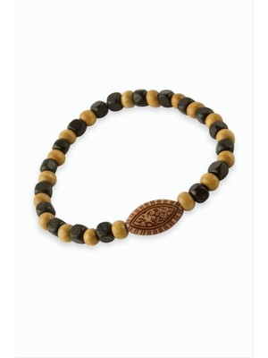 Nuveden Ieg™ Oval Bambu Ahşap Bileklik 6 mm