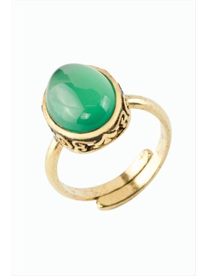 Nuveden Ieg™ Oval Doğaltaşlı Otantik Yüzük