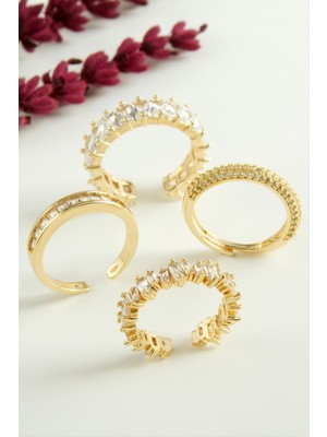 Nuveden Ieg™ Karışık Lüks Baget Zirkon Taşlı Yüzük