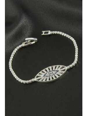 Nuveden Ieg™ Oval Zirkon Taşlı Çocuk Bileklik 16 cm