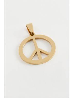 Nuveden Ieg™ Barış Işareti Çelik Kolye Ucu 2,5 cm