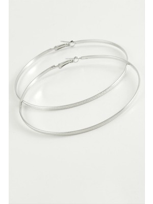 Nuveden Ieg™ Noktalı Metal Halka Küpe 8-10 cm